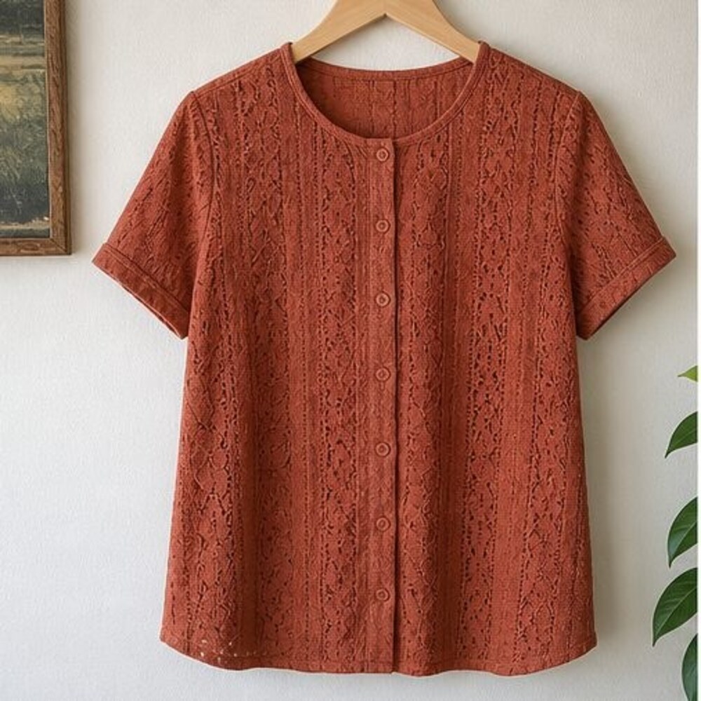 Rust Peplum Top